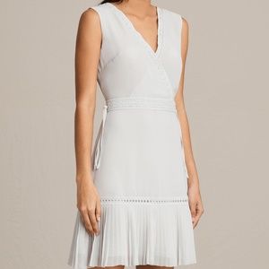 All Saints Keena Pleat Dress Soap Grey NWT